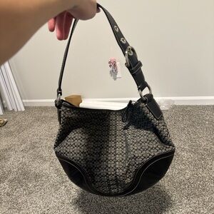 Coach Black and Gray Shoulder Bag